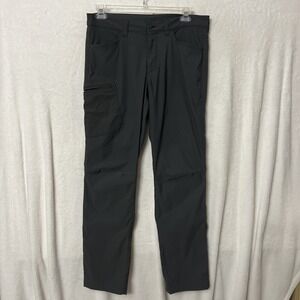 Eddie Bauer Tech Pants Men's 33x34 Gray Cargo Lightweight Hiking Outdoors Nylon